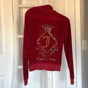 Red Juicy Tracksuit Jacket with gold embellishments